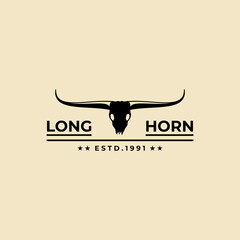 longhorn logo vintage vector symbol illustration design