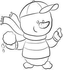 Niedlicher kleiner Schneemann - Vektor-Illustration