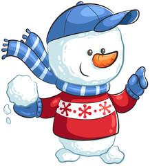 Niedlicher kleiner Schneemann - Vektor-Illustration