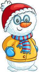 Niedlicher kleiner Schneemann - Vektor-Illustration