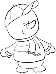 Niedlicher kleiner Schneemann - Vektor-Illustration