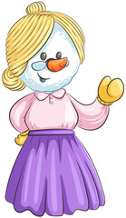 Niedliche Schneefrau - Vektor-Illustration