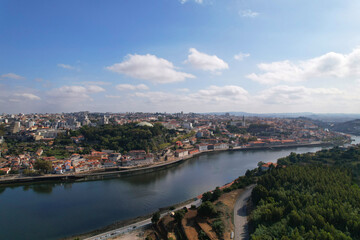 Fototapeta na wymiar Porto Embankment over the river Douro at sunny day
