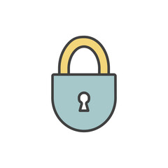 padlock icon vector illustration logo template for many purpose. Isolated on white background. full color