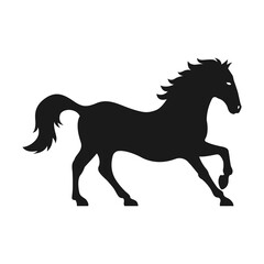The simple black stallion logo