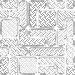 Seamless pattern with black and white puzzles of pie. Vector background.