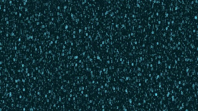 Digital binary code background. random computer binary code motion background. computer data transfer background. binary code stream. Matrix blue binary code animation.