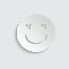 smile icon. Happy smiley face. Smiling Emoticon. Yellow vector symbol. 