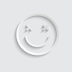 smile icon. Happy smiley face. Smiling Emoticon. Yellow vector symbol. 