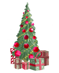 christmas tree with gifts