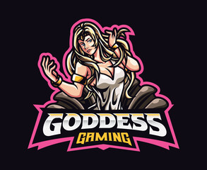 Aphrodite goddess mascot logo design