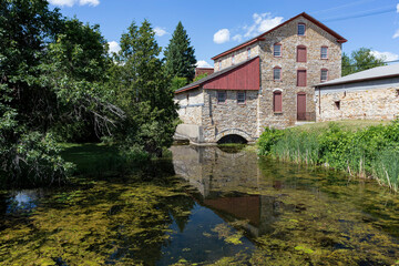 Fototapeta na wymiar The Old Stone Mill in Delta, Ontario, is part of the town's heritage.