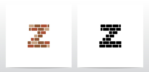 Brick Wall Letter Logo Design Z