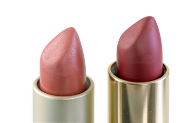 Isolated open red lipsticks