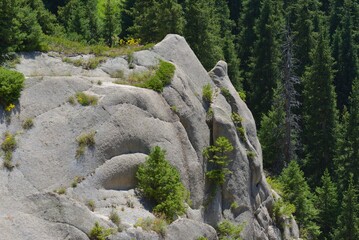 Zailiysky Alatau mountains tourist places near Almaty city. Summer day view