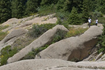 Zailiysky Alatau mountains tourist places near Almaty city. Summer day view