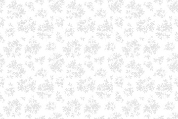 Cute floral pattern in the small flower. Seamless vector texture. Elegant template for fashion prints. Printing with small light gray flowers. White background. Stock print.