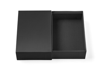 simple black carton box isolated over white background