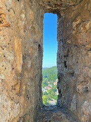 The world through the window in the fortress
