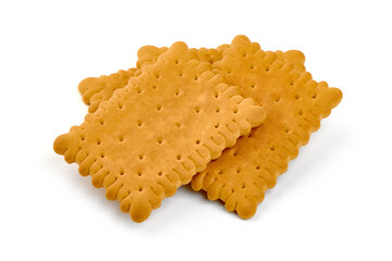 Biscuits, sweet cookies, isolated on white background.