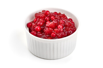 Vinaigrette salad. Traditional russian beetroot salad, isolated on white background. High resolution image.