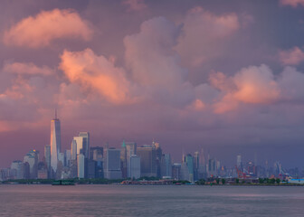 Fototapeta na wymiar Manhattan view at sunset