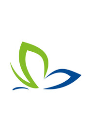 Obraz premium green and blue butterfly logo