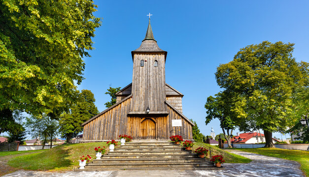 Historic XVII century wooden church of Our Lord Transfiguration in Cmolas village near Mielec in Podkarpacie region of Poland