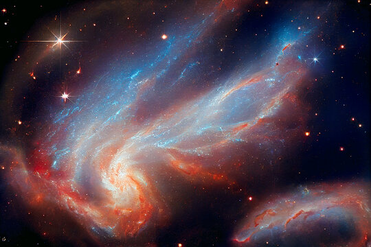 Nebula and galaxies in space