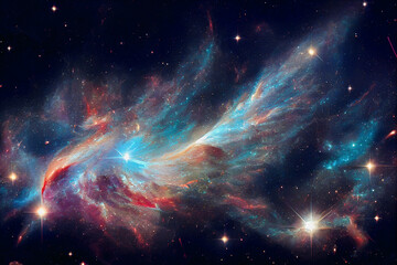 Fototapeta premium Nebula and galaxies in space