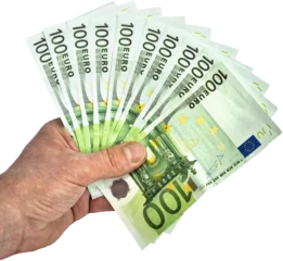 Hand mit 1000 Euro Geldscheinen isoliert © Tom Bayer