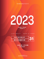Abstract 2023 new year party poster template. liquid abstract flyer background