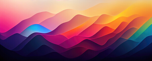 Colorful decorative abstract mountain wallpaper background - obrazy, fototapety, plakaty