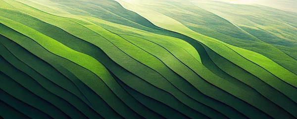 Foto op Aluminium Abstracte organische groene lijnen als achtergrondillustratie als achtergrond © Robert Kneschke