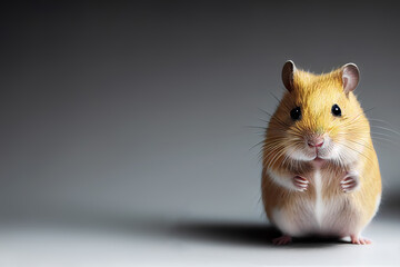 Cute hamster sitting in studio as pet animal illustration