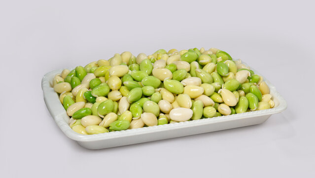 A stack of Green Flat Beans, Hyacinth bean. Flat bean Surti papdi valor papdi vegetable.