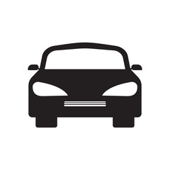 Car symbol icon, black design on white background