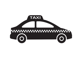 Taxi symbol icon, black design on white background