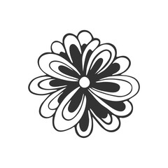 Fototapeta premium Hand drawn flower isolated on white background. Decorative doodle sketch illustration. Vector floral element.