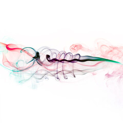 Horizontal colored smoke design with white background