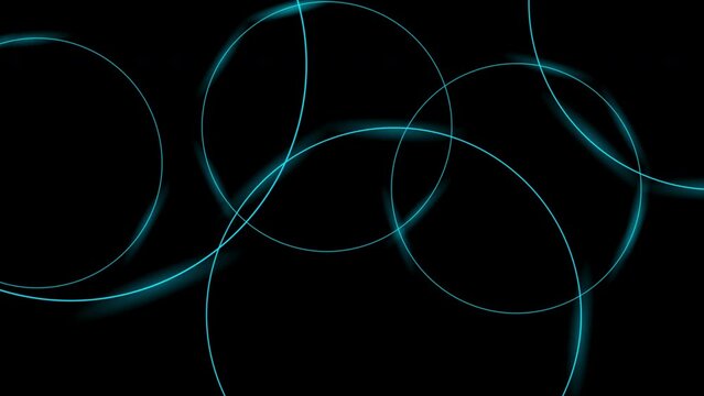 Dark blue minimal linear circles abstract futuristic tech background. Seamless looping digital art motion design. Video animation Ultra HD 4K 3840x2160