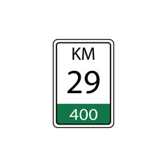 A vector in the form of a symbol or icon in the form of a kilometer traffic sign