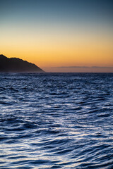 landscape with sea at sunset