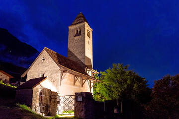 Ancient St. Proculus Church in Naturns (Naturno) in the province of South Tyrol in northern Italy...