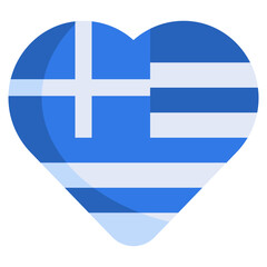 Obraz premium GREECE flat icon,linear,outline,graphic,illustration