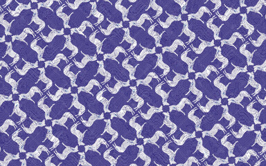 white pattern of horses with blue background texture fabric art graphic design 