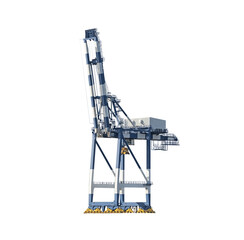 Fototapeta na wymiar Industrial harbor crane for freight lifting isolated on white background