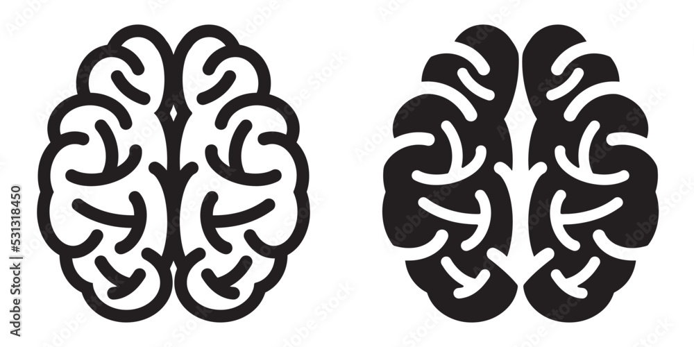 Poster ofvs131 outlinefilledvectorsign ofvs - human brain vector icon . nervous system . ai . artificial in