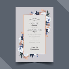 hand drawn winter wedding invitation template vector design illustration