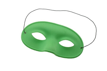 Simple green mask for party or carnival  isolated on transparency photo png file 